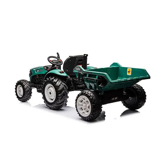 HC-306 Akumulatora traktors ar piekabi Tumši zaļš 24V