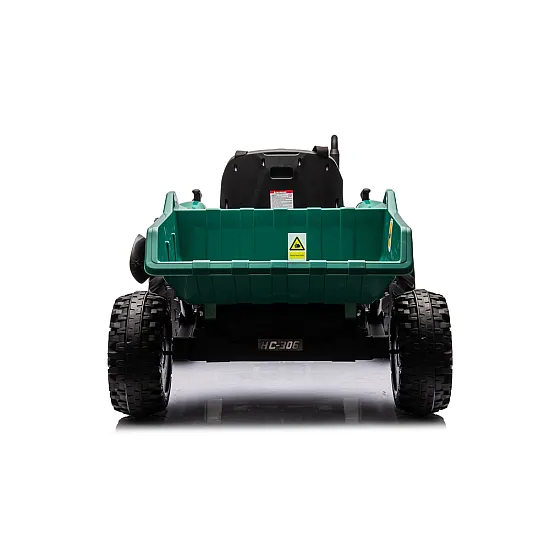 HC-306 Akumulatora traktors ar piekabi Tumši zaļš 24V