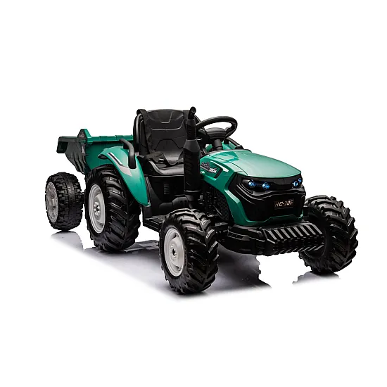 HC-306 Akumulatora traktors ar piekabi Tumši zaļš 24V