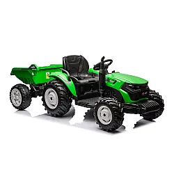 Žalias elektrinis traktorius  HC-306 su priekaba 24V