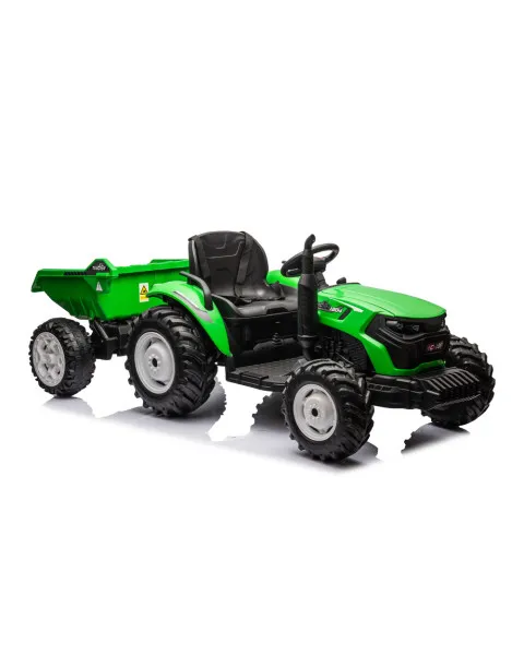 HC-306 Battery Operated Tractor With Trailer Light Green 24V