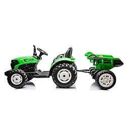 Žalias elektrinis traktorius  HC-306 su priekaba 24V