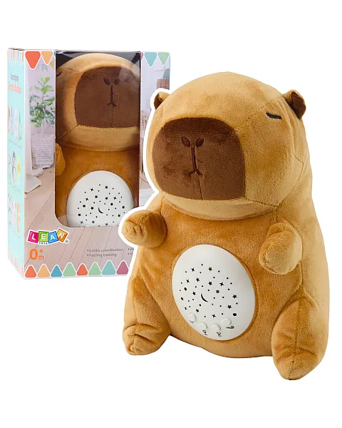 Capybara plīša rotaļlieta ar zvaigžņu projektoru un šūpuļdziesmu