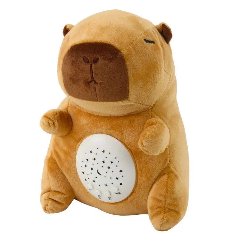 Capybara plīša rotaļlieta ar zvaigžņu projektoru un šūpuļdziesmu Zīdaiņiem