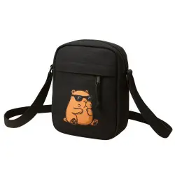 Melna plecu soma ar regulējamu siksnu 19,5 x 14 cm