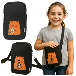 Melns pleca somiņš ar regulējamu siksnu