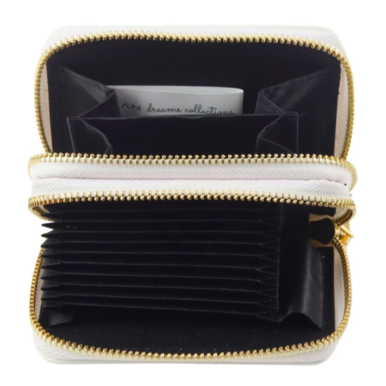 Balts divu nodalījumu maks ar karšu slotu Kapibara 12,5 x 8,5 cm Mugursomas un somas