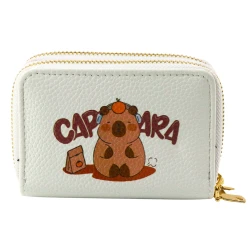 Balts divu nodalījumu maks ar karšu slotu Kapibara 12,5 x 8,5 cm