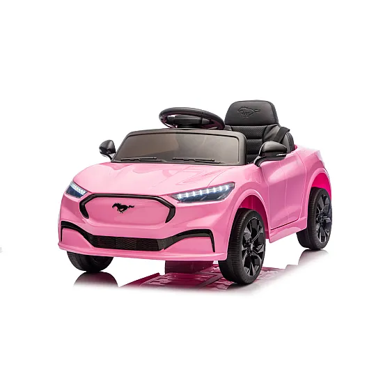 Różowy samochód Ford Mustang Mach-E z napędem akumulatorowym Samochody