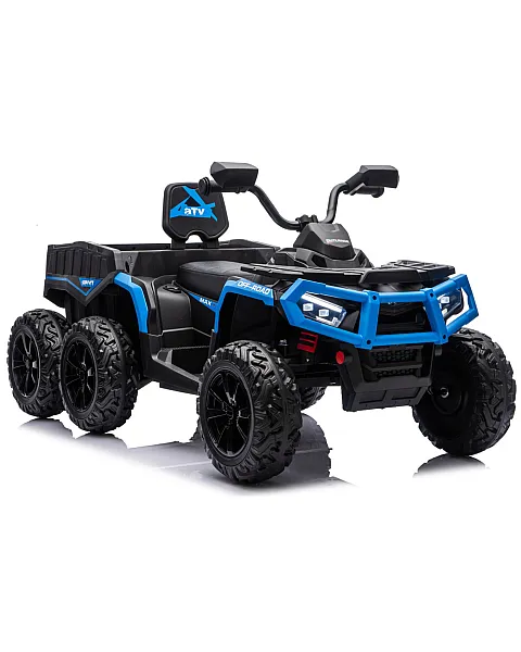 Zils ATV kvadricikls 6 riteņi ar piekabi JC606 24V 4x4