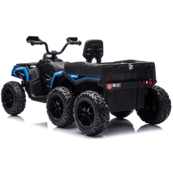 Zils ATV kvadricikls 6 riteņi ar piekabi JC606 24V 4x4