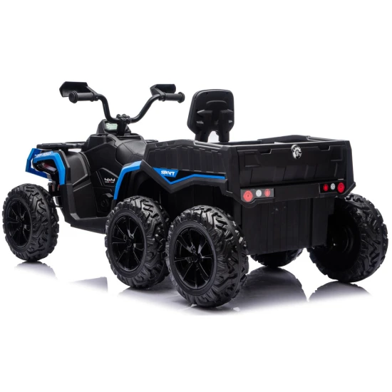 Zils ATV kvadricikls 6 riteņi ar piekabi JC606 24V 4x4 Elektriskās mašīnas bērniem