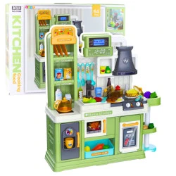 Zaļa virtuves iekārta ar piederumiem 64 gab.