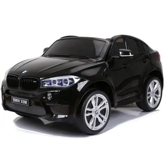 Melns BMW X6M ar akumulatoru darbināms automobilis Automašīnas