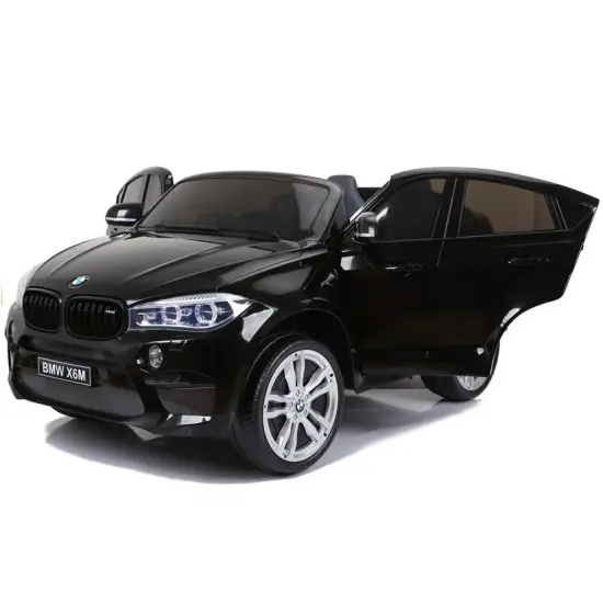 Melns BMW X6M ar akumulatoru darbināms automobilis Automašīnas