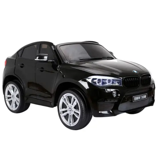 Melns BMW X6M ar akumulatoru darbināms automobilis Automašīnas