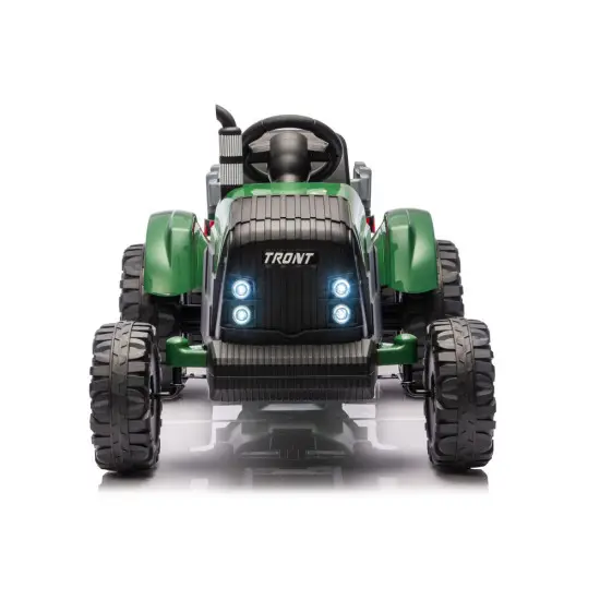 Tumši zaļš elektriskais traktors CH9959B ar piekabi Elektriskās mašīnas bērniem
