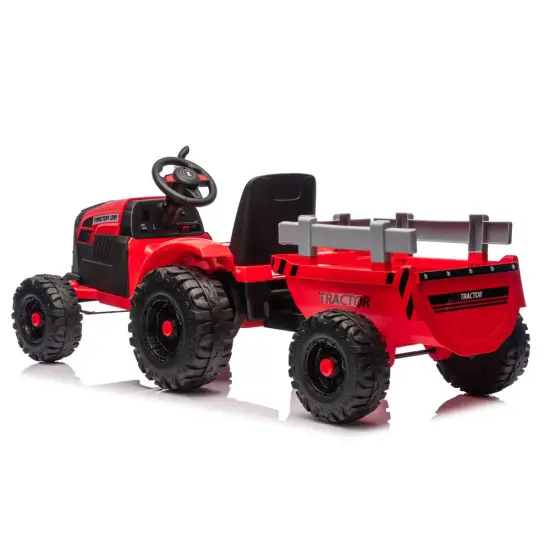 Sarkans elektriskais traktors CH9959B ar piekabi Elektriskās mašīnas bērniem