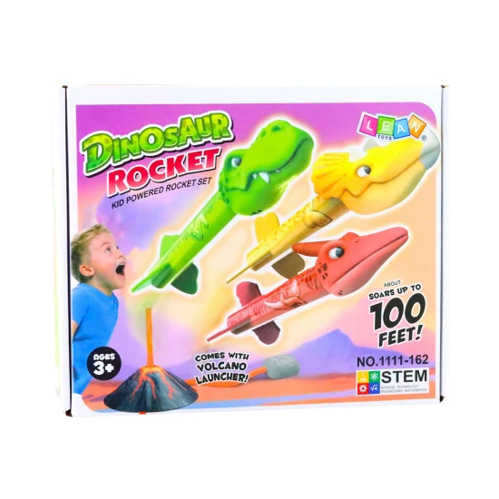 Dinosaur Volcano Launcher Set Foam Rockets Colorful Galda un sporta spēles
