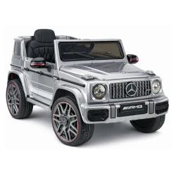 Sudraba krāsas Mercedes AMG G 63 elektromobilis