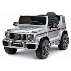 Sudraba krāsas Mercedes AMG G 63 elektromobilis