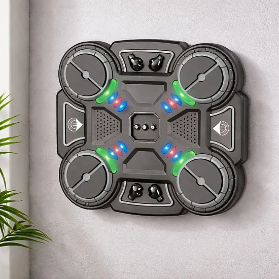 Interactive Musical Boxing Shield with LED Lights 3 Levels Black Galda un sporta spēles