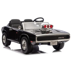 Akumulatora darbināma melna automašīna Dodge Charger R/T DLS-K12