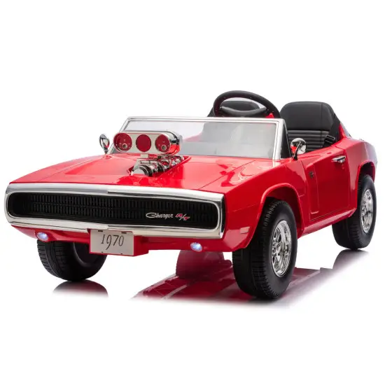 Akumulatora darbināma sarkana automašīna Dodge Charger R/T DLS-K12 Elektriskās mašīnas bērniem