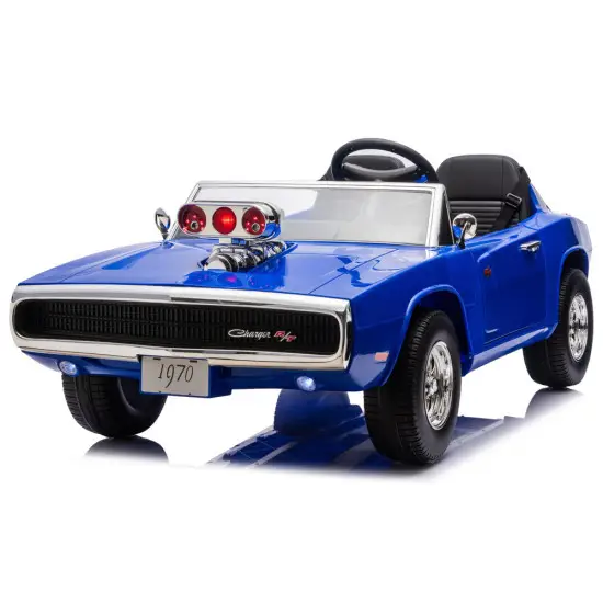 Akumulatora darbināma zila automašīna Dodge Charger R/T DLS-K12 Elektriskās mašīnas bērniem