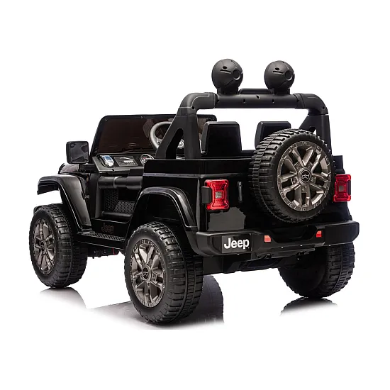 Juodas elektrinis automobilis Jeep Rubicon DK-JWR556 Elektrinės mašinėlės vaikams