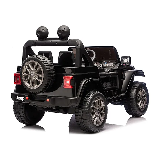 Juodas elektrinis automobilis Jeep Rubicon DK-JWR556 Elektrinės mašinėlės vaikams