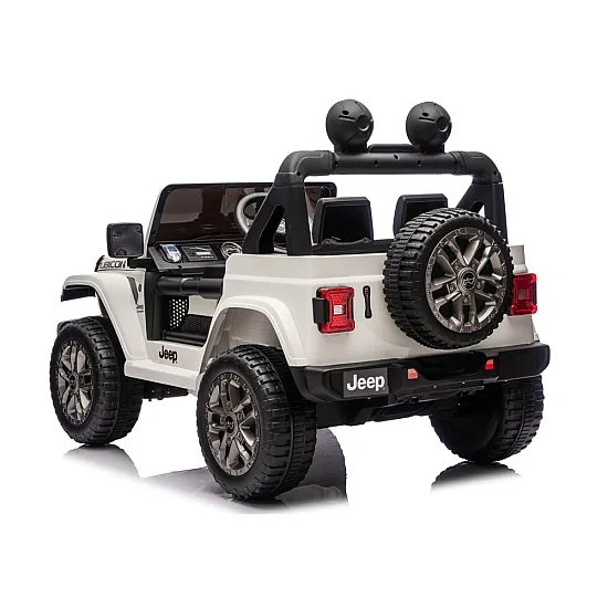 Valkoinen sähköauto Jeep Rubicon DK-JWR556 Lasten sähkökoneet