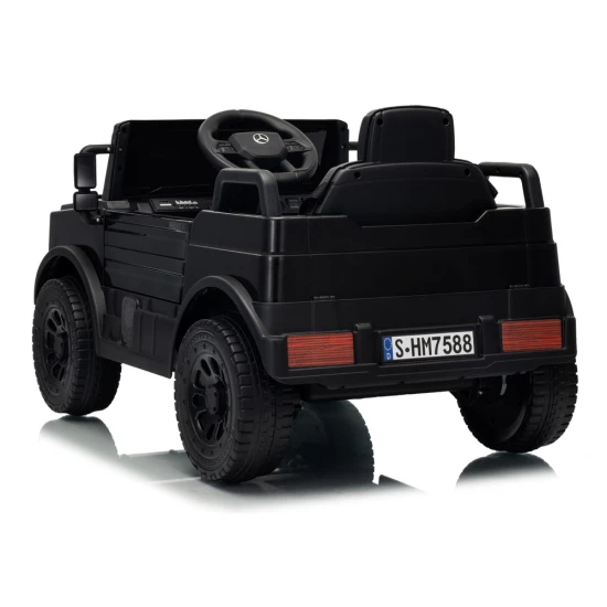 Akumulatora darbināms melns automobilis Mercedes Unimog HM7588 Elektriskās mašīnas bērniem