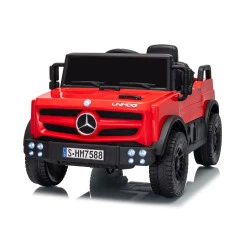 Akumulatora darbināma sarkana automašīna Mercedes Unimog HM7588