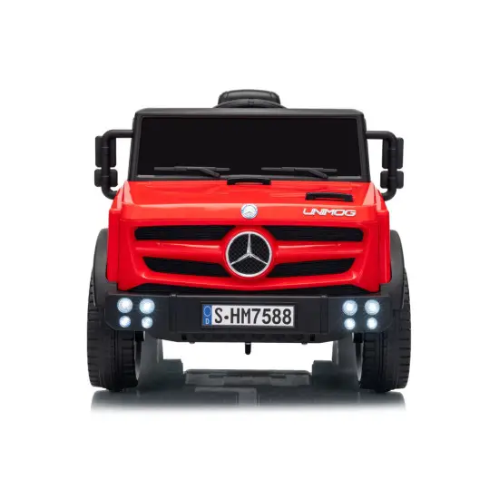 Akumulatora darbināma sarkana automašīna Mercedes Unimog HM7588 Elektriskās mašīnas bērniem