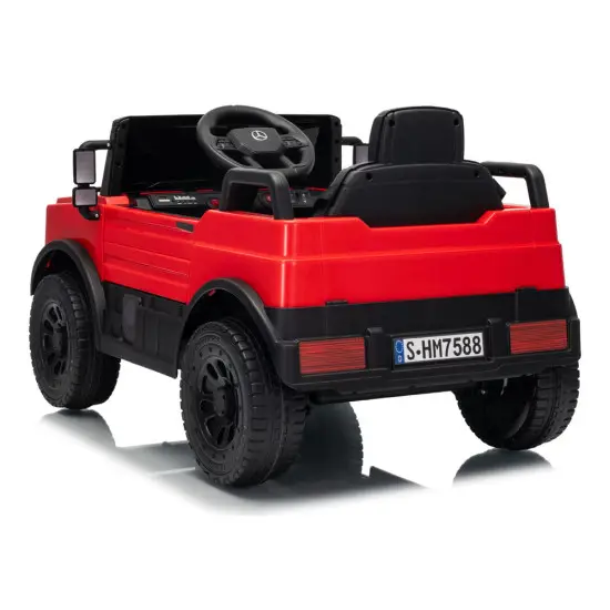 Akumulatora darbināma sarkana automašīna Mercedes Unimog HM7588 Elektriskās mašīnas bērniem