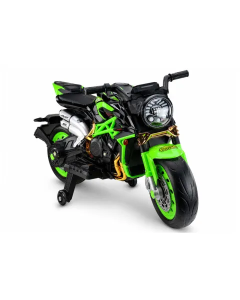XW-07 – ar baterijām darbināms zaļais motocikls