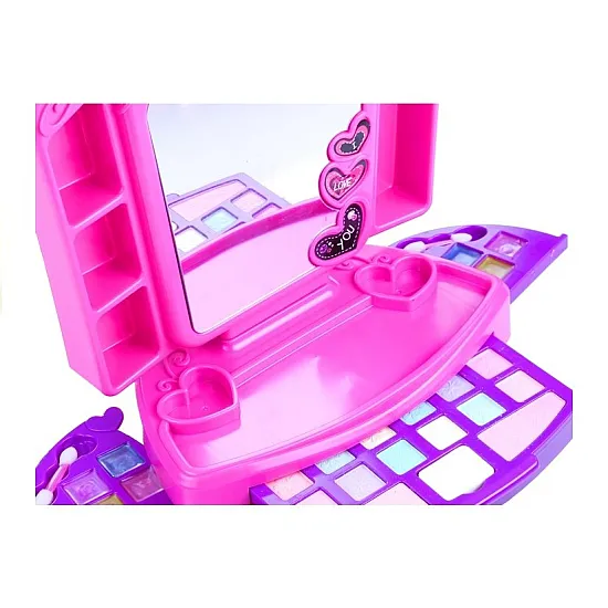 Tualetinis staliukas su aksesuarais ir apšvietimu Pink