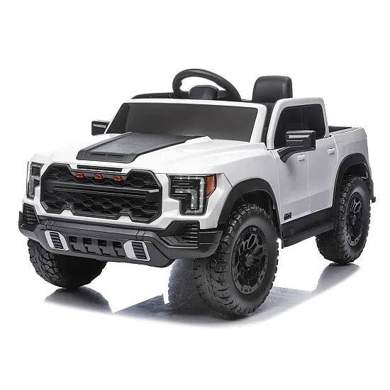 Akumulatora darbināms balts 4x4 automobilis P4 Elektriskās mašīnas bērniem