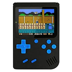 Juoda žaidimų konsolė Retro 108 in 1 su LCD ekranu