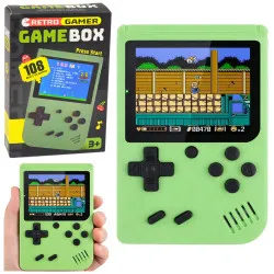 Žalias elektroninis žaidimų retro konsolė 108 in 1 LCD ekranas 