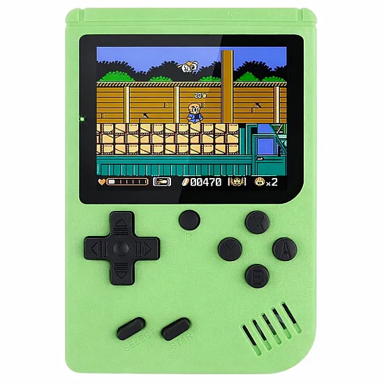 Zaļa elektroniskā retro spēļu konsole 108 in 1 LCD ekrāns Galda un sporta spēles
