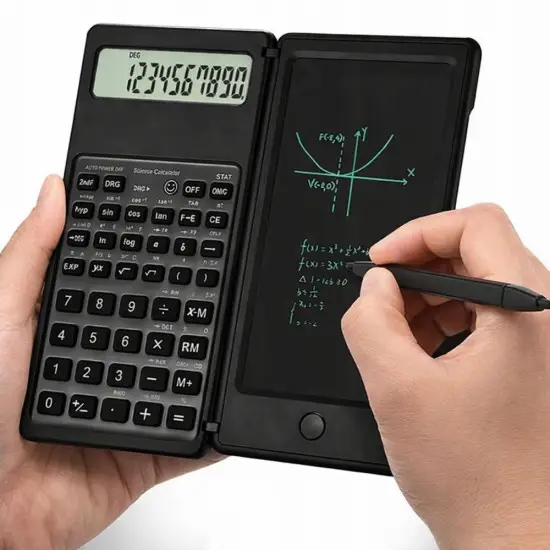 Kalkulators ar LCD ekrānu, grafiskā planšete, pildspalva Kalkulatori