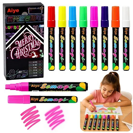 Neoninių spalvų žymeklių rinkinys 8 vnt.