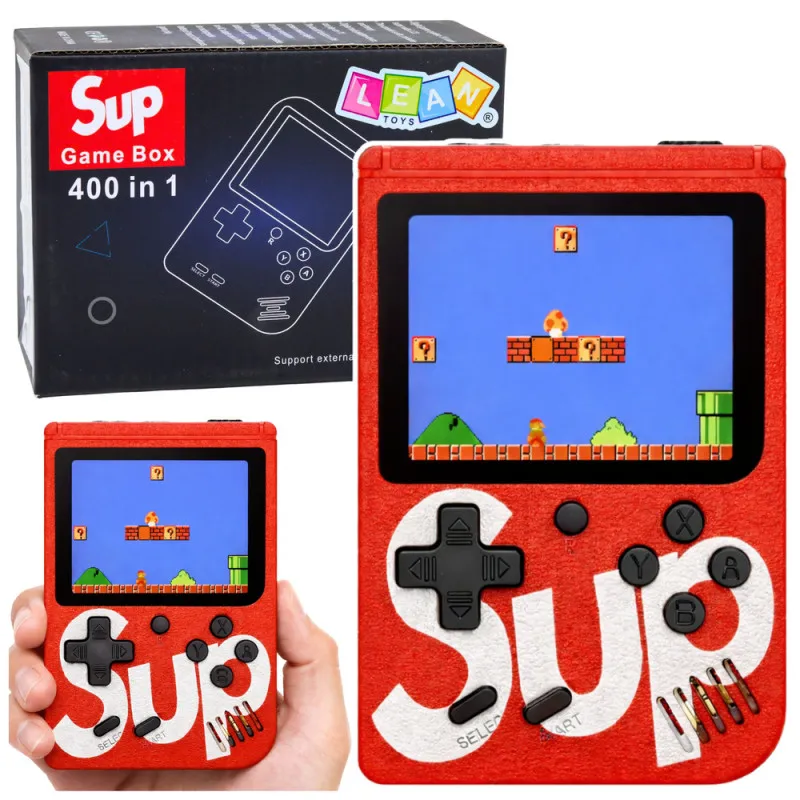 Red Retro Sup 400 spēles LCD 8 bitu elektronisko spēļu konsole Galda un sporta spēles