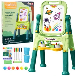 Zaļa abpusēja magnētiskā tāfele ar statīvu