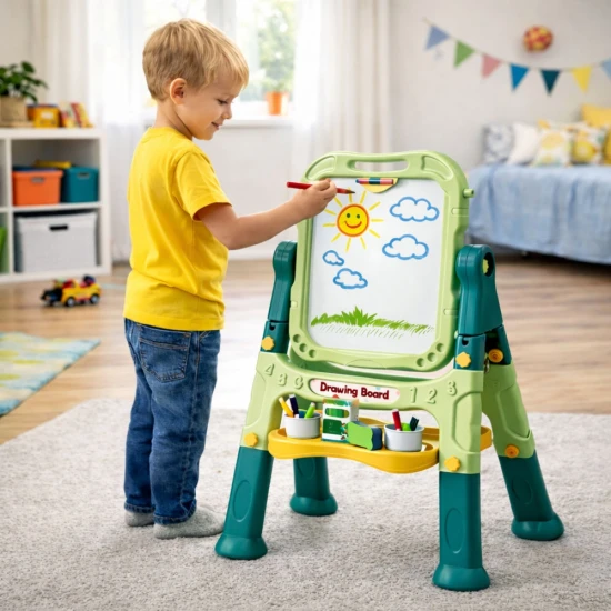 Zaļa abpusēja magnētiskā tāfele ar statīvu Magnētiskie dēļi un magnēti