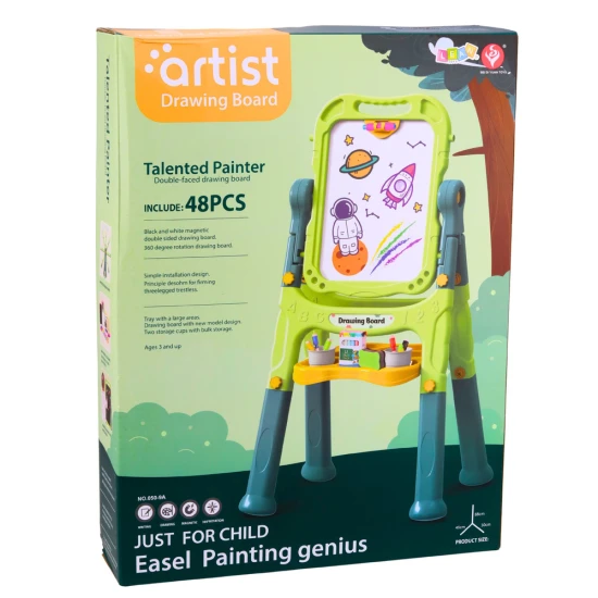 Zaļa abpusēja magnētiskā tāfele ar statīvu Magnētiskie dēļi un magnēti