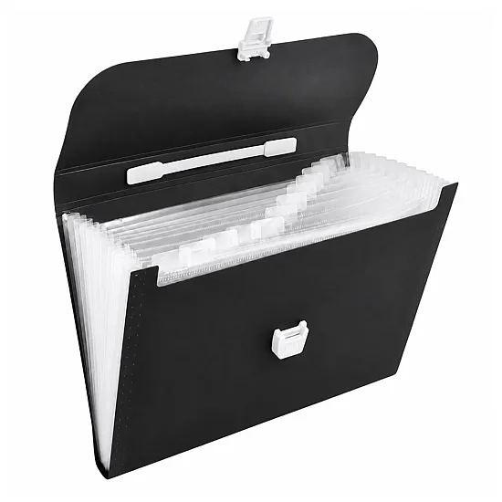 A4-size document folder with 13 compartments