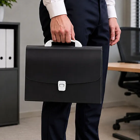 A4-size document folder with 13 compartments